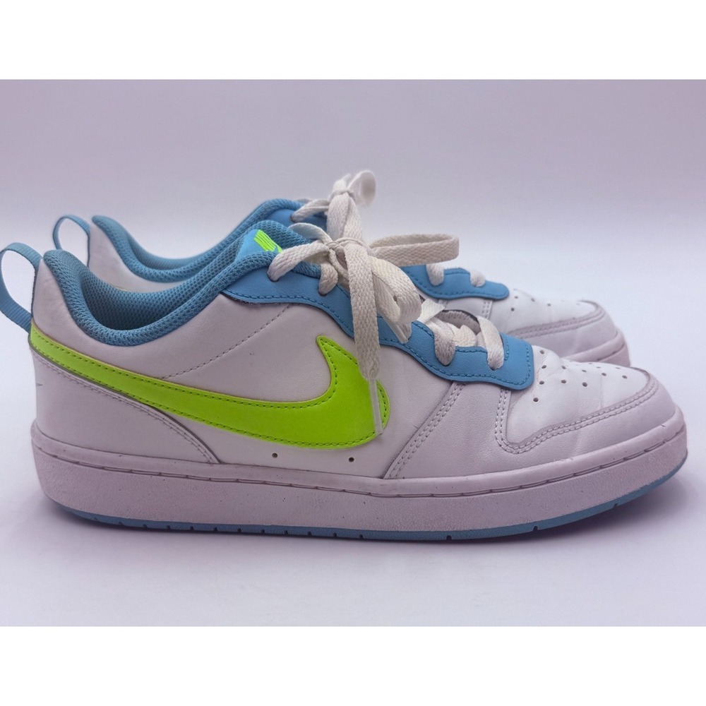 Nike Court Borough Low 2 6.5Y White Volt Blue Sneakers BQ5448-122 Youth Shoes